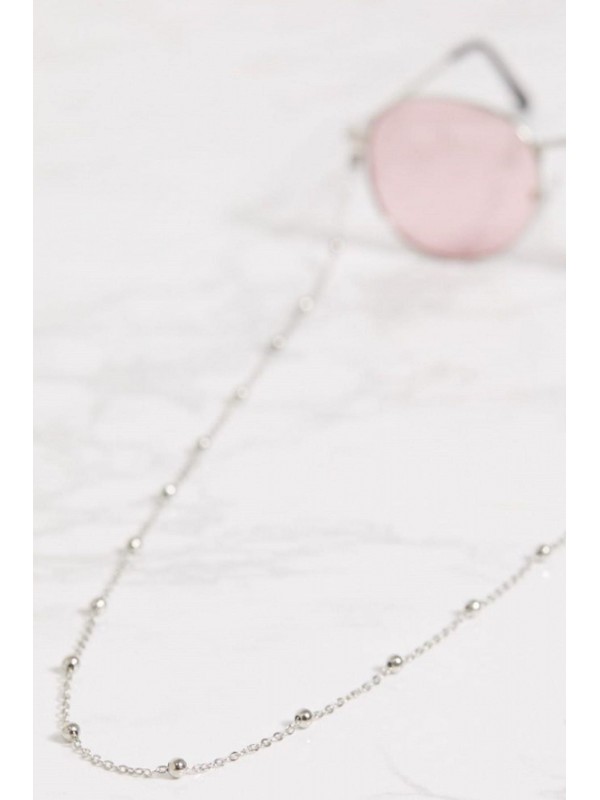 Toptan Kadın Gözlük Zinciri Chic Minik Toplu Silver