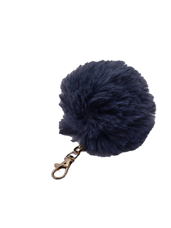 Toptan Lacivert Renk Peluş Ponpon Anahtarlık   978