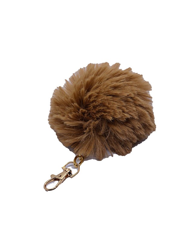 Toptan Cappuccino Renk Peluş Ponpon Anahtarlık  979