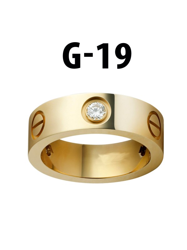 Toptan Kartier Taşlı Yüzük Gold Renk 19 Numara