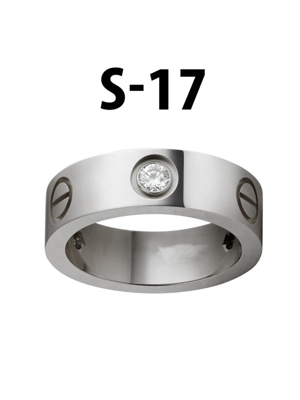 Toptan Kartier Taşlı Yüzük Silver Renk 17 Numara