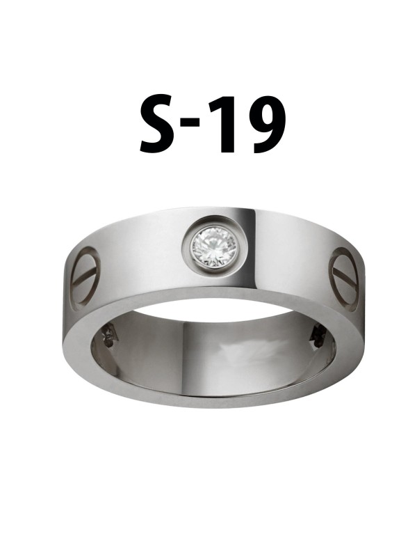 Toptan Kartier Taşlı Yüzük Silver Renk 19 Numara