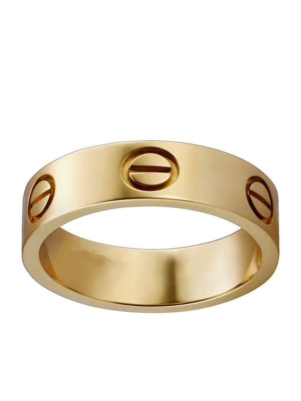 Toptan Kartier Düz Yüzük Gold Renk 17 Numara