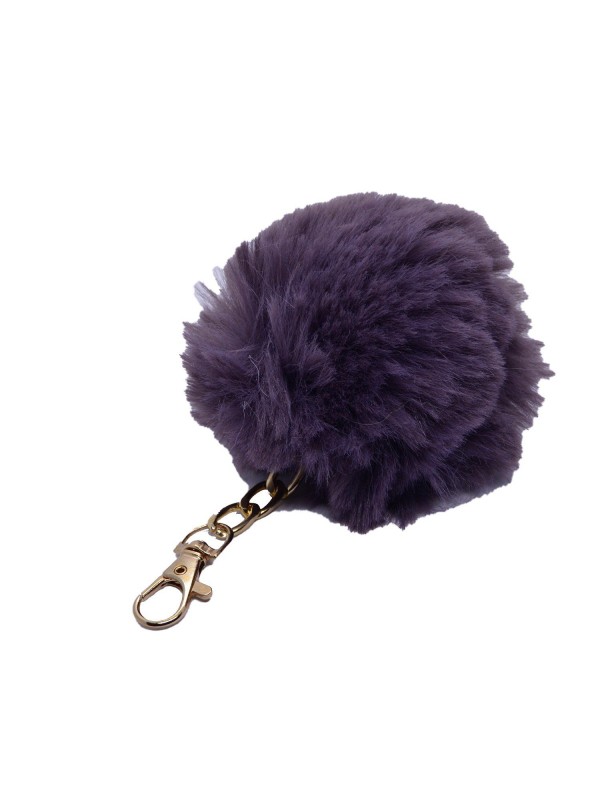 Toptan Lila Renk Peluş Ponpon Anahtarlık  974