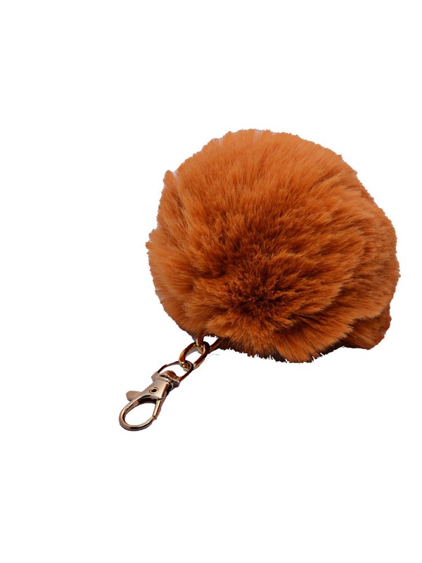 Toptan Taba Renk Peluş Ponpon Anahtarlık   977