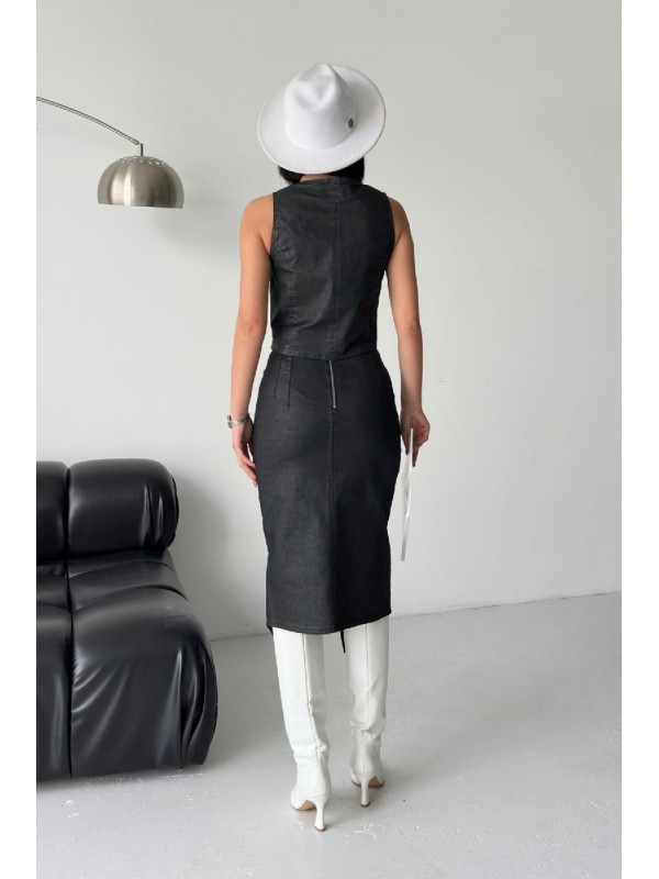 Düğmeli Yelek Siyah